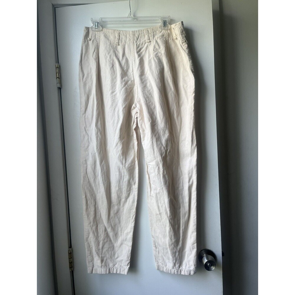 LINEN Beige pants made in France, size 44 France, 12 US SUGAR Products